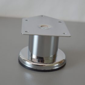 Möbelfuß, zylindrisch, Chrom, 50 mm