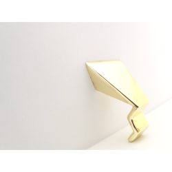   Metal furniture handle, 16 mm hole spacing, shiny gold colour