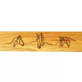   Gravierter Möbelgriff aus Massivholz. Bohrerabstand 128-160 mm geölt