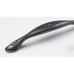   Modern metal furniture handle, antique black, 128 mm hole width