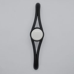   Matt black - white with porcelain accessory, 128 mm bore size, metal-porcelain furniture handle