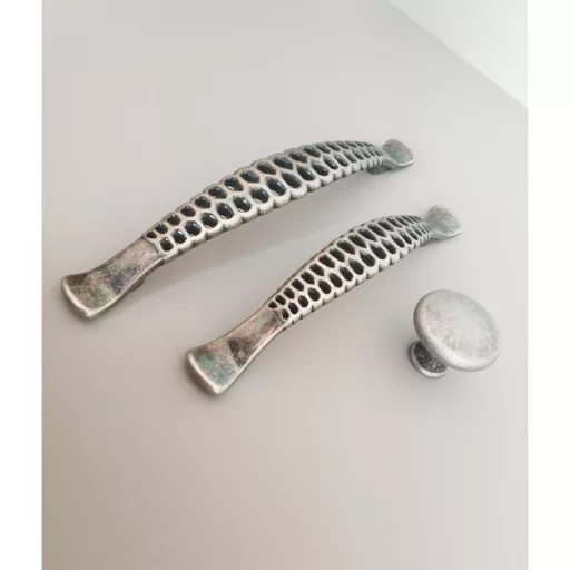 Möbelgriff aus Metall, antike Schwarz, 128 mm