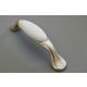 Porcelán-Fém BÚTORFOGANTYÚ, Óezüst színű fehér porcelán résszel,  96 mm furattáv