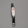 ANTRACIT Metallspitzen - Weißes Porzellan, Calla-Motiv, 128 mm Lochabstand