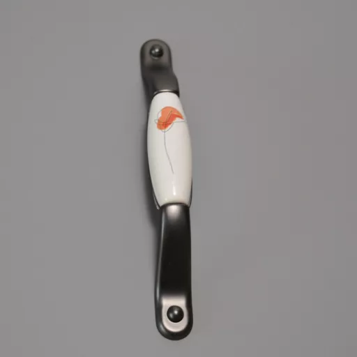 ANTRACIT Metallspitzen - Weißes Porzellan, Calla-Motiv, 128 mm Lochabstand