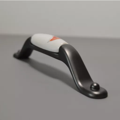 ANTRACIT Metallspitzen - Weißes Porzellan, Calla-Motiv, 128 mm Lochabstand