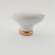 Klassischer Porzellan-Möbelknopf in Weiß - Gold glänzend