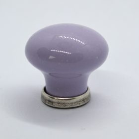 Fém-porcelán bútorgomb, lila - ezüst színű