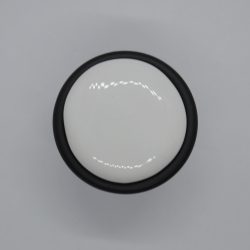  Matt black metal - white porcelain furniture knob 
