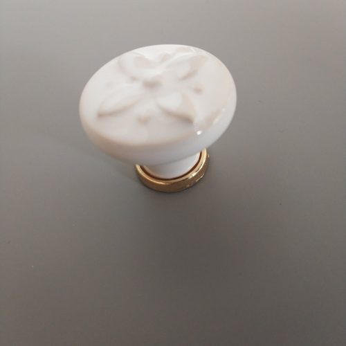 Weißgold, Metall-Porzellan, Knopfmöbelgriff