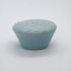 Porcelán bútorgomb, kék színű, nyomott tulipános mintával