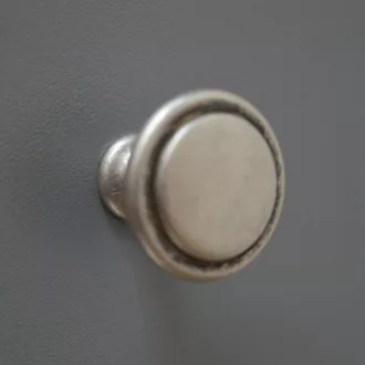 Metall-Möbelknopf, Ecke silber