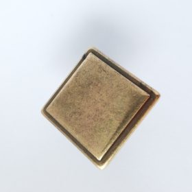 Rechteckiger Möbelknopf aus Metall, Matt Bronze