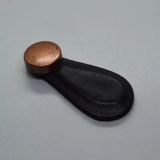   KD001 Metall-Leder-Möbelknauf, Kupfer - schwarz tropfenförmig