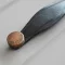 KD002_128  Metall-Leder-Möbelgriff, Kupfer - schwarz, 128 mm Lochabstand