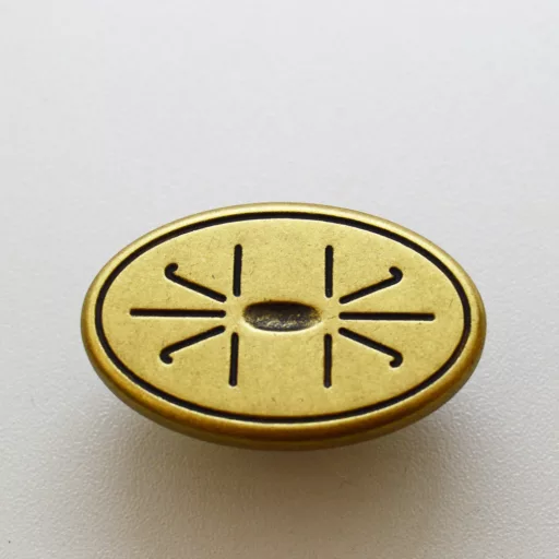 KR0305 Möbelknopf aus Metall in Gold antik Farbe