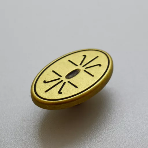 KR0305 Möbelknopf aus Metall in Gold antik Farbe