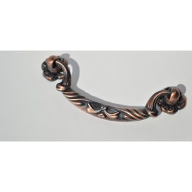   Fém bútorfogantyú, antik vörösréz színű, 96 mm furattávval