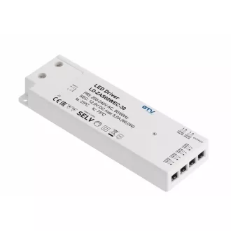   Tápegység LED 12V, 60W, IP20, 6 mini AMP csatlakozóval, 1,5fm kábellel, villásdugóval