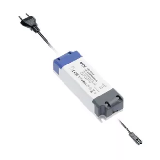   Tápegység LED 12V, 12W, IP20, 2 mini AMP csatlakozóval, 2fm kábellel, villásdugóval
