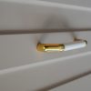 10 db Műanyag bútorfogantyú, arany-fehér színű, 96 mm furattávval