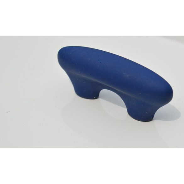 Bársony kék, műanyag bútorfogantyú, 32 mm furattáv, retro