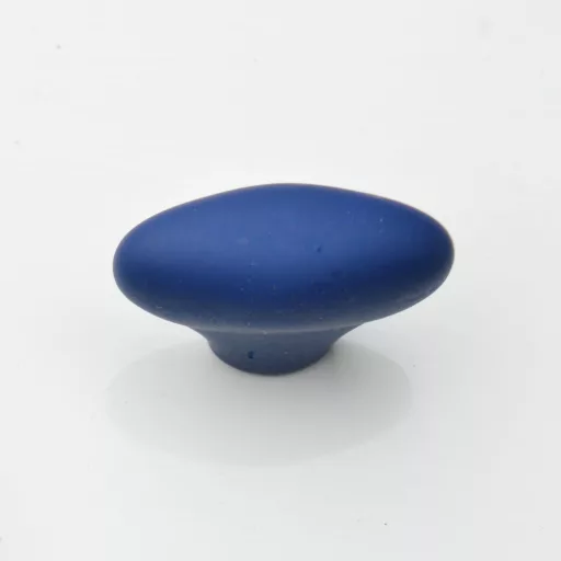 Samtblauer Retro-Möbelknopf aus Kunststoff