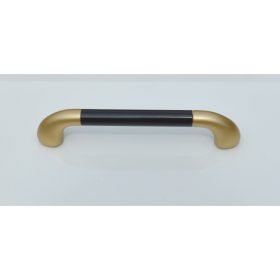   10 db Műanyag bútorfogantyú, matt arany - fekete színű, 128 mm furattávval