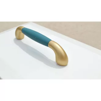Mattes Gold - Farbe Samtgrün, Möbelgriff aus Kunststoff