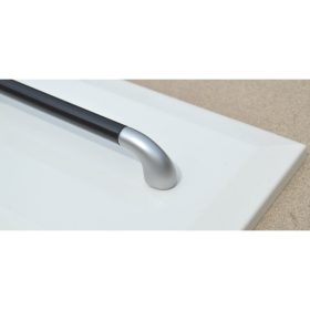   10 db Műanyag bútorfogantyú, matt ezüst - fekete színű, 160 mm furattávval
