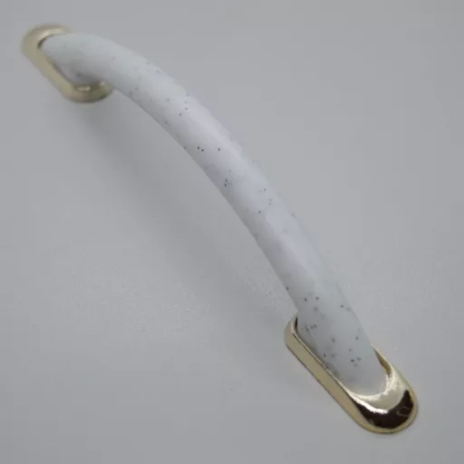 Kunststoff-Möbelgriff, Farbe gold-weiss, BA 96 mm