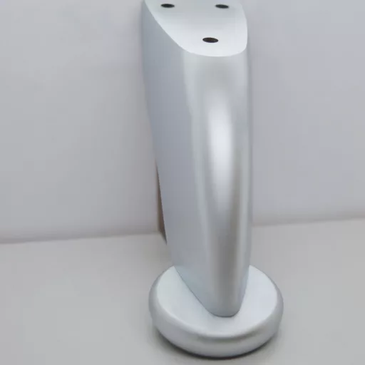 Fém, selyemfényű króm színű bútorláb, 90 mm magas