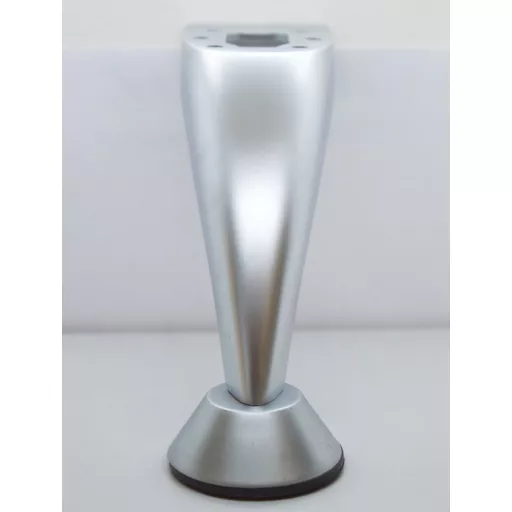 Fém, selyemfényű króm színű bútorláb, 120 mm magas
