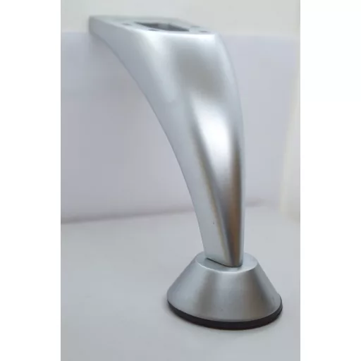 Fém, selyemfényű króm színű bútorláb, 120 mm magas