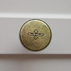 OLBIA_104, Metall-Möbelknopf, antike Bronze