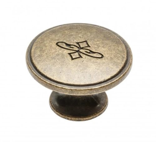 OLBIA_104, Metall-Möbelknopf, antike Bronze