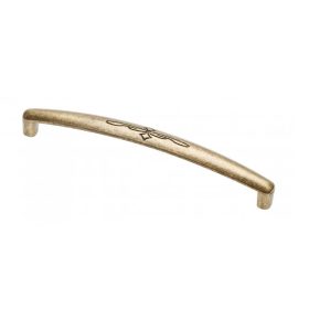   OLBIA_128 Metal furniture handle, antique bronze color, 128 mm hole spacing