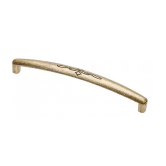   OLBIA_128 Metal furniture handle, antique bronze color, 128 mm hole spacing