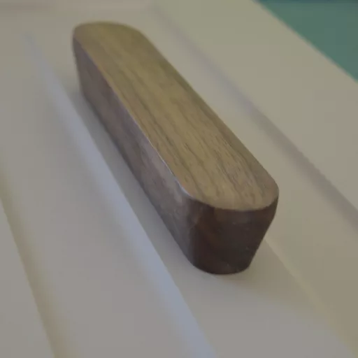 OSLO_DIO_128, Möbelgriff aus Holz, Walnuss geölt, 128 mm Lochabstand