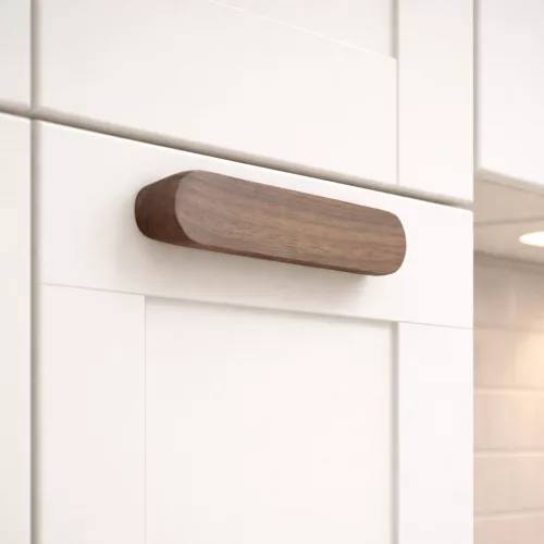 OSLO_DIO_128, Möbelgriff aus Holz, Walnuss geölt, 128 mm Lochabstand