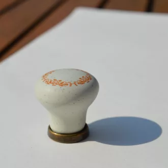 Möbelknopf aus Porzellan in Off-White