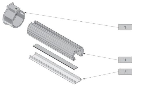 GLAXDR Mándlirúd, LED Profil, 2fm