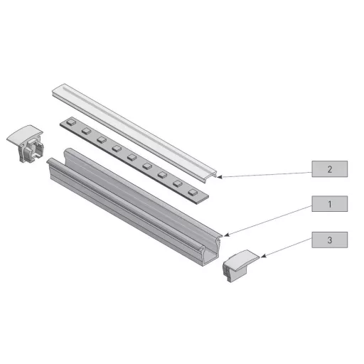 LED Profil GLAXMIC, 2 m, bemarható
