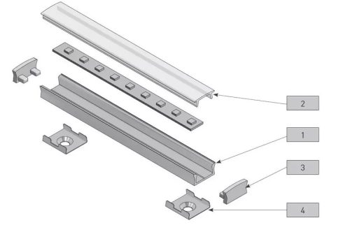 GLAXMNK LED Profil, 2 méter, csavarozható, alu szín