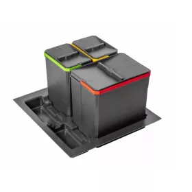   AxiSpace 600 mm, Einbau-Sammelbehälter mit 3 Behältern und Deckeln