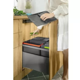   AxiSpace 600 mm, Integrierter Trennmüllbehälter, 4 Behälter, 1x15L, 3x7L mit Deckeln