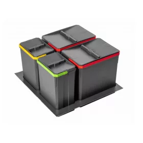   AxiSpace 600 mm, Integrierter Trennmüllbehälter, 4 Behälter, 2x15L és 2x7L  mit Deckeln
