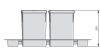 AxiSpace 800 mm, Integrierter Trennmüllbehälter, 4 Behälter, 2x15L és 2x7L  mit Deckeln