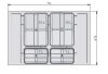 AxiSpace 800 mm, Integrierter Trennmüllbehälter, 4 Behälter, 2x15L és 2x7L  mit Deckeln