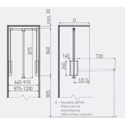 GTV Reinigungslift, 12 kg Tragkraft, mit Gaslift, weiß PG-GA